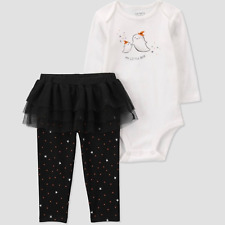 NB Carter's Just One You Baby 'My Little Boo' Halloween Top and Bottom Tutu Set