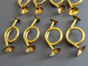 Vintage Brass Trumpet Napkin Rings Set of 8 - Picture 1 of 6