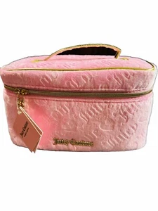 {Juicy Couture} Pink Bling Samt Zugkoffer Tasche Set - Bild 1 von 6