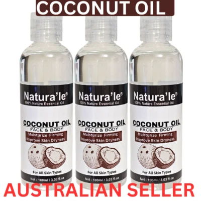 NATURA'LE Coconut Oil Sooth Dry Skin Moisturises Face Body Massage Skin Care Oil 100ml