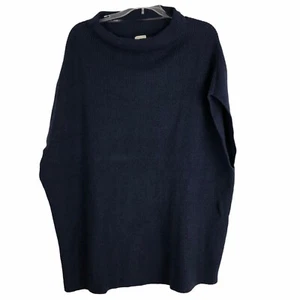 Chico's Mock Neck Boxy Sweater Gr. XL ärmellos Ripppullover Wolle dunkelblau - Bild 1 von 3