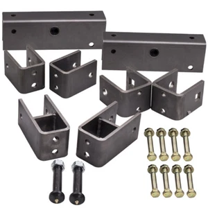 Spring Tandem Axle Hanger Kit For Trailer 2" Slipper w/ 2 Equalizer Bolt - Picture 1 of 12