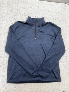Men's Abercrombie & Fitch Heathered Blue Quarter Zip Long Sleeve Top Size L - Picture 1 of 11