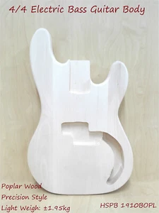 Haze Solid Poplar Electric Bass Guitar Body, Pre-Drilled/Polished HSPB 1910BOPL - Picture 1 of 12