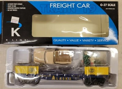 K-Line, 0-27 gauge flatcar with Ford Pickup. NIB (14F) - Image 1 of 3