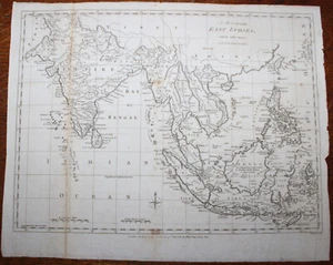 1780 A Map of the East Indies Mogues Empire Java Sumatra Borneo J Bew Original - Picture 1 of 19