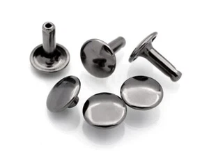 8mm Double Cap Leather Rivets 50 Sets Rapid Rivet Studs Gunmetal - Picture 1 of 4