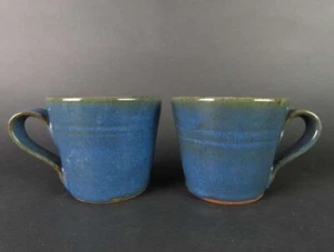 Wunderschönes 2er Set Jugtown-Ware Studio NC Keramik Kaffeetassen - Bild 1 von 7