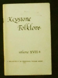 Keystone Folklore, Vol. 18, no. 4 pbk. 1973 1st ed. VG - Imagen 1 de 1