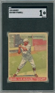 1933 Goudey #34 Bob O'Farrell St. Louis Cardinals SGC 1 - Picture 1 of 2