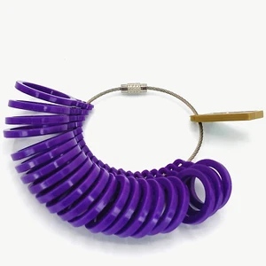 Divertido Anillo Púrpura Medidor de Dedos Tamaños 3-13 Joyeros Herramientas de Medición - Imagen 1 de 1