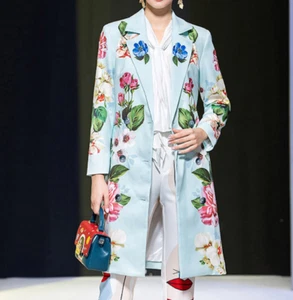 Abrigos de gabardina Occident para mujer con estampado floral con cinturón doble pecho - Imagen 1 de 13