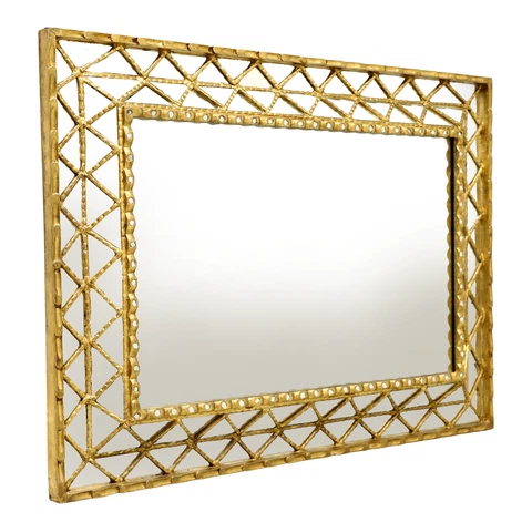Late 20th Century Large Colombian Spanish Style Parclose Wall Mirror Cover