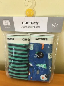 NWT Carter's Boys Boxer Brief Underwear 2pair/pack Sports, stripes - Picture 1 of 1