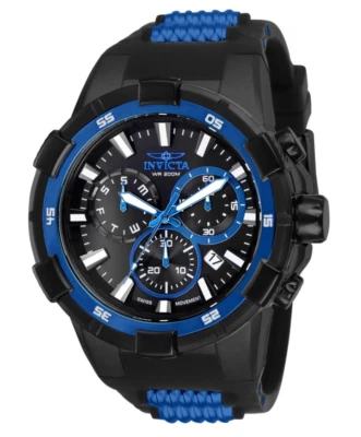 Invicta Aviator Men's 52mm Double Black Blue Swiss Chronograph Watch 25859 - Image 1 of 4