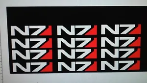 MASS EFFECT N7 12pc WHITE sticker set Zombie decal gamer - Picture 1 of 1