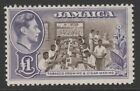 Jamaica Mint Gvi 1938-52 £1 Chocolate & Violet Sg133a