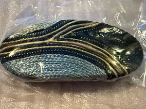 Große geflochtene Haarspange im Raffia-Stil Metallspange hergestellt auf den Philippinen - Bild 1 von 8