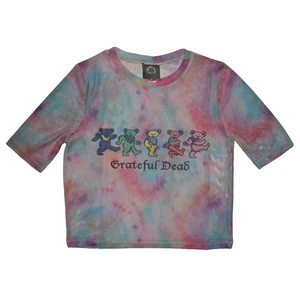 Grateful Dead Dancing Bears Mesh Crop Top - Picture 1 of 2