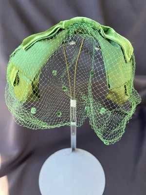 De colección Flapper Verde Terciopelo Lazo Red Mujer’s Sombrero Damas Calavera Gorra Glamour Foto 1 de 4