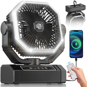 Portable Rechargeable Fan - 9-Inch Camping Fan for Tent, 20000mAh(60Hrs) Batt... - Picture 1 of 6