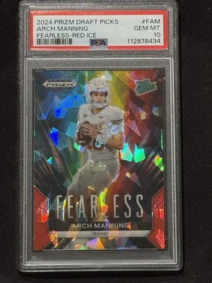 2024 Panini Prizm Draft Picks - Fearless Arch Manning Red Ice Prizm (RC) PSA 10 - Image 1 of 2