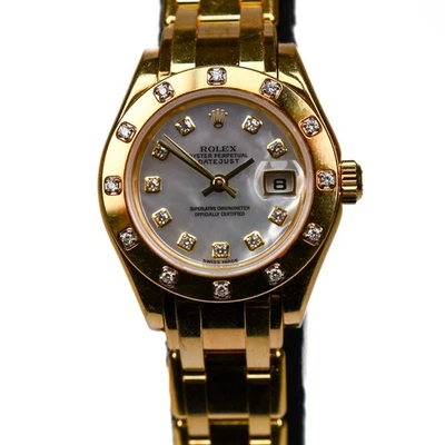 Rolex Ladies Masterpiece 29mm Ref 80318 Mother of Pearl Diamond Dial Bezel 18k - Image 1 of 4
