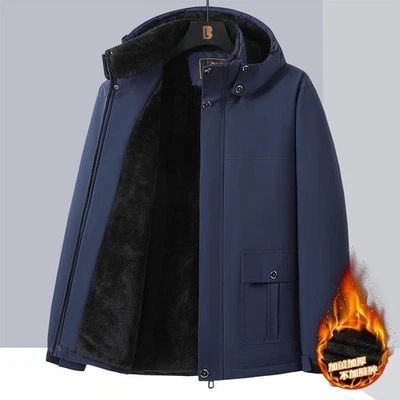 10xl 9xl Invierno Hombres Parka Abrigos Vellón Impermeable Cálido Talla Grande Chaqueta con Capucha Foto 1 de 4