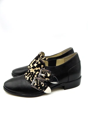 Mocasines MICHAEL KORS Robin Doble Hebilla Monje Correa Cuero Negro Talla 5.5 M Foto 1 de 4