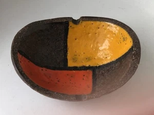 Vintage Aldo Londi Bitossi Mondrian MCM Mid Century Pottery Ashtray Bowl Italy - Picture 1 of 4