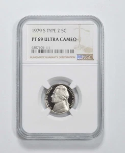 1979-S Type 2 TWO PF69 Jefferson Nickel NGC Graded PF 69 UCam *3555 - Picture 1 of 5