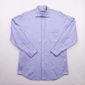 Hickey Freeman Shirt Mens 15.5 Blue Pinpoint Oxford Button Up Round Business - Picture 1 of 13