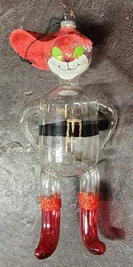 Rare 1960s Blown Glass Puss n Boots Christmas Ornament, ITALY/EUC, De Carlini? - Picture 1 of 9