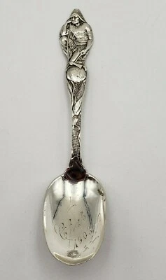 Class of 1908 Sterling Souvenir Spoon w/  Native American by Wallace  #7456 — 第 1/4 张图片