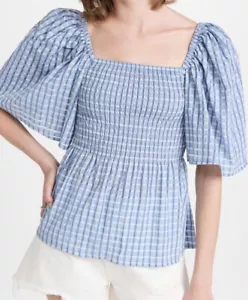WOW! Nuevas Etiquetas Stella Nova "Penélope" Top Azul Suave Talla 36 US 4 $209 - Imagen 1 de 2