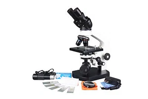 2500x Biology Compound LED Microscope w USB Camera 100x Oil 3D Stage & Slide Kit - Picture 1 of 1