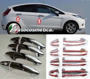 Set cover adesive maniglie in abs cromo cromate per Ford Fiesta dal 2008 - 2017 - Foto 1 di 5