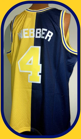 MICHIGAN WOLVERINES MITCHELL & NESS CHRIS WEBER ADULT 3XL SPLIT COLOR JERSEY NWT Cover