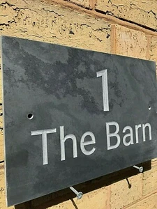 Large Slate House Sign Name Personalised Engraved House Sign Modern House Sign - Picture 1 of 20