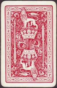 Playing Cards Single Card Old Vintage * ROYAL CROWN SCEPTRE + CROWNED LION * Art - Picture 1 of 3