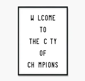 Welcome to the City of Champions Art Print Poster or Canvas Champions Print - Picture 1 of 6