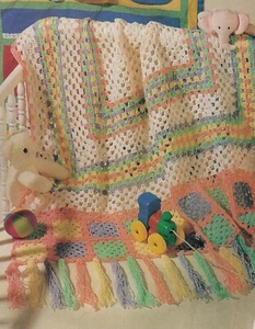 2 vintage Crochet patterns copy 10 ply Baby Quilts Rainbow Pinwheel designs - Picture 1 of 4