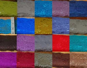 50-400 cm Spitze Polyester Spitzenband elastisch 29 Farben Spitzenborte 8 cm - Foto 1 di 24