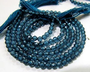 Topacio Natural Londres Cuentas Color Azul Rondelle Facetado 3mm Hebra 13 pulgadas - Imagen 1 de 5