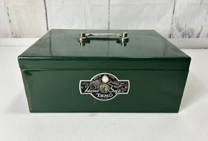 ANTIQUE SPECIAL MADE SAFE ToHo U.C.D. LOCKER CASH BOX GREEN-CHROME HANDLE-WOOD - Picture 1 of 11
