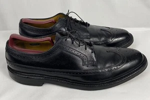 Vintage FLORSHEIM IMPERIAL Longwing V Cleat 5 Nail 92604 SIZE 11 C BLACK PEBBLE - Picture 1 of 12