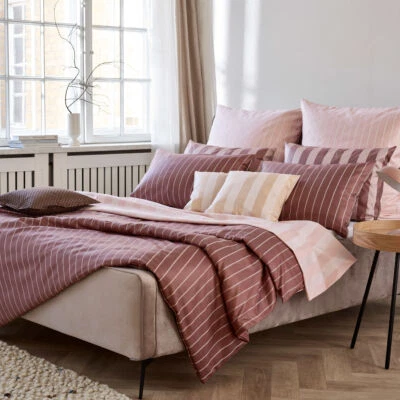 Curt Bauer Mako Brokat Damast Bettwäsche Belluno 9035-1136 rouge rotbraun - Bild 1 von 4