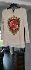 Style & Co long sleeve layered hem blouse size  Petite Small TSHIRT WITH BLING