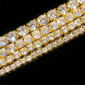 3/4/5MM Premium Iced Out 5A CZ Tennis Necklace bracelet VVS1 Clarity - Picture 1 of 24