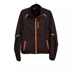 Rossignol Windbreaker Mens M Collared Zip Orange Trim Jacket Black - Picture 1 of 10